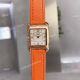 Swiss Quartz Hermes Cape Cod Copy Watches Rose Gold Tan leather strap (9)_th.jpg